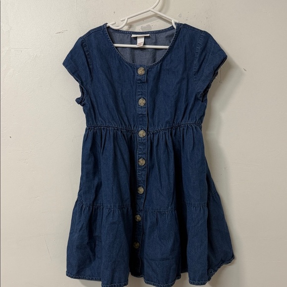 Cat & Jack Denim Blue Button-Down Kids Dress - Picture 1 of 2